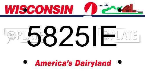 5825IE Wisconsin License Plate