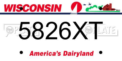 5826XT Wisconsin License Plate