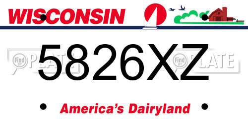 5826XZ Wisconsin License Plate
