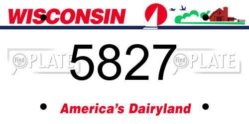 5827 Wisconsin License Plate