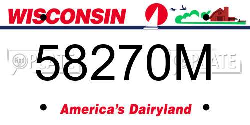 58270M Wisconsin License Plate