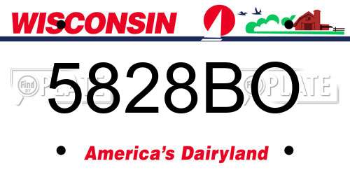 5828BO Wisconsin License Plate