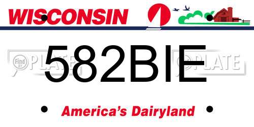 582BIE Wisconsin License Plate