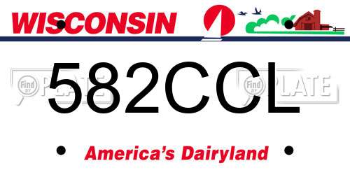 582CCL Wisconsin License Plate