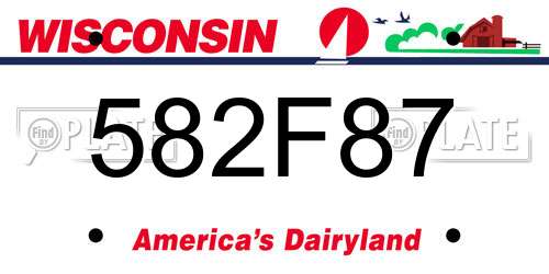 582F87 Wisconsin License Plate