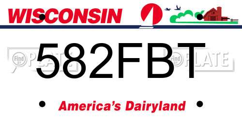 582FBT Wisconsin License Plate