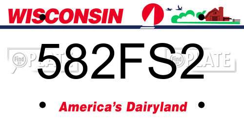 582FS2 Wisconsin License Plate