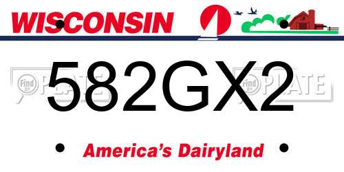 582GX2 Wisconsin License Plate