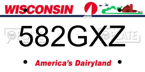 582GXZ Wisconsin License Plate