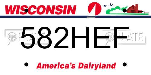 582HEF Wisconsin License Plate