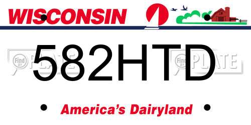 582HTD Wisconsin License Plate