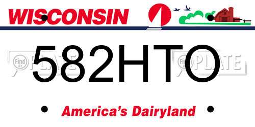 582HTO Wisconsin License Plate