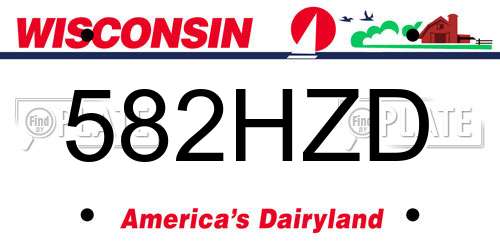 582HZD Wisconsin License Plate