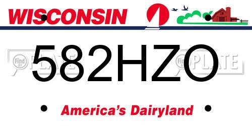 582HZO Wisconsin License Plate
