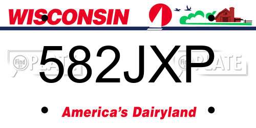 582JXP Wisconsin License Plate