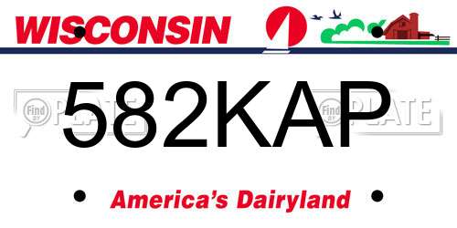 582KAP Wisconsin License Plate