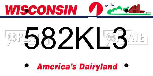 582KL3 Wisconsin License Plate