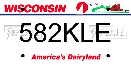 582KLE Wisconsin License Plate