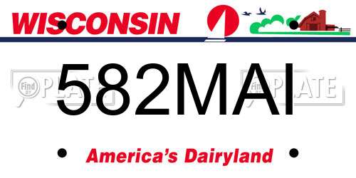 582MAI Wisconsin License Plate