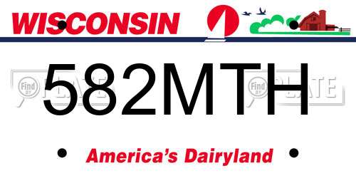 582MTH Wisconsin License Plate