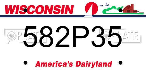 582P35 Wisconsin License Plate