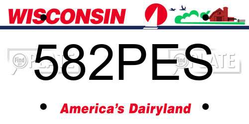 582PES Wisconsin License Plate