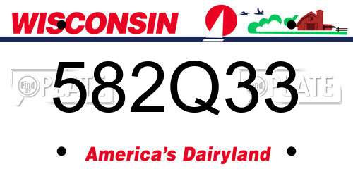 582Q33 Wisconsin License Plate