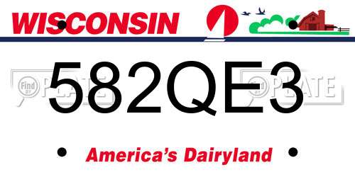 582QE3 Wisconsin License Plate