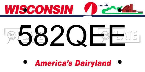 582QEE Wisconsin License Plate