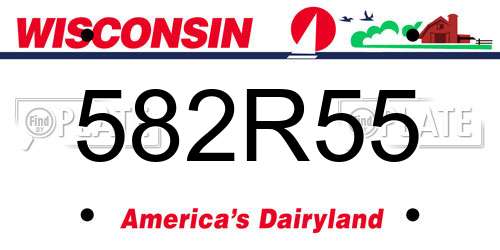 582R55 Wisconsin License Plate