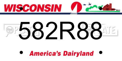 582R88 Wisconsin License Plate