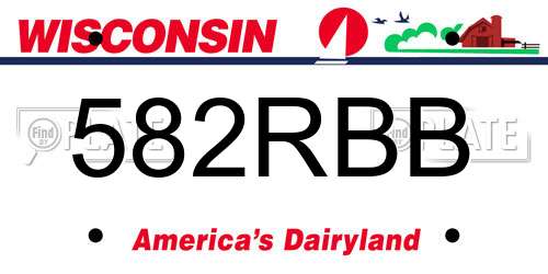 582RBB Wisconsin License Plate