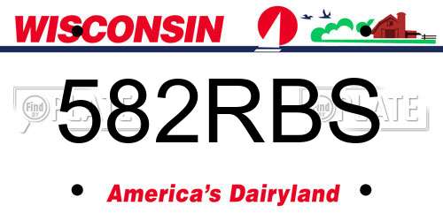 582RBS Wisconsin License Plate