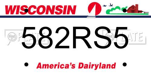 582RS5 Wisconsin License Plate