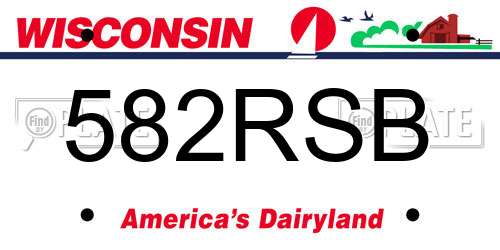 582RSB Wisconsin License Plate