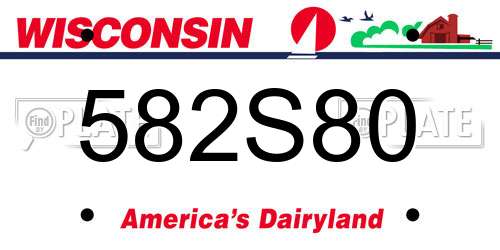 582S80 Wisconsin License Plate