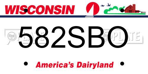 582SBO Wisconsin License Plate