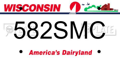 582SMC Wisconsin License Plate