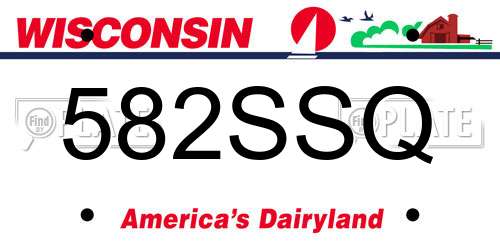 582SSQ Wisconsin License Plate