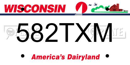 582TXM Wisconsin License Plate