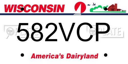 582VCP Wisconsin License Plate
