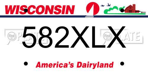 582XLX Wisconsin License Plate