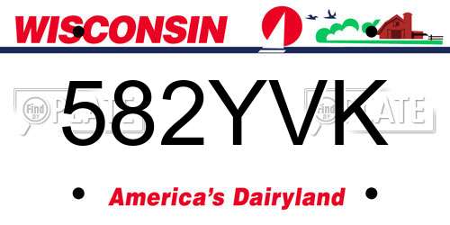 582YVK Wisconsin License Plate