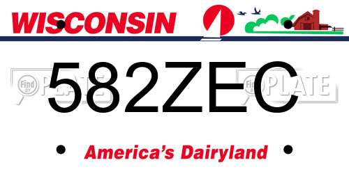 582ZEC Wisconsin License Plate