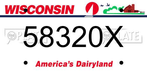 58320X Wisconsin License Plate