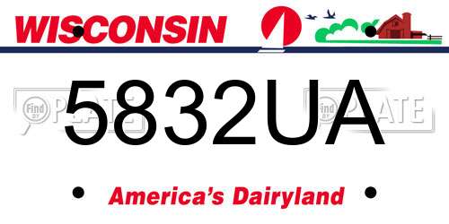 5832UA Wisconsin License Plate