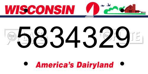 5834329 Wisconsin License Plate