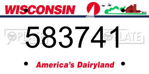 583741 Wisconsin License Plate