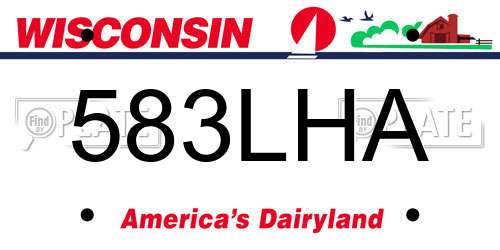 583LHA Wisconsin License Plate