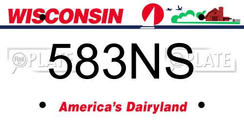 583NS Wisconsin License Plate
